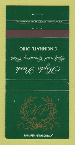 Matchbook Cover - Hyde Park Golf Country Club Cincinnati OH WEAR 30 Strike