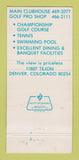 Matchbook Cover - The Ranch Country Club Denver Colorado 30 Strike