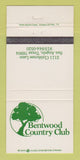 Matchbook Cover - Bentwood Country Club San Angelo TX 30 Strike