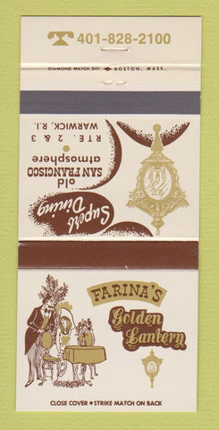 Matchbook Cover - Farina's Golden Lantern Warwick RI 30 Strike
