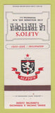Matchbook Cover - Alfio's La Trattoria Washington DC restaurant 30 Strike