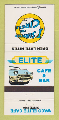 Matchbook Cover - Elite Cafe Bar Waco TX 30 Strike