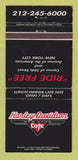 Matchbook Cover - Harley Davidson Cafe New York City Motorcycles 30 Strike
