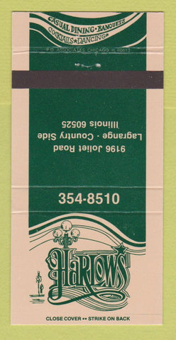 Matchbook Cover - Harlow's LaGrange Country Side IL restaurant 30 Strike