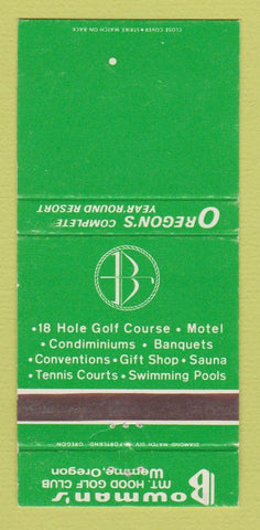 Matchbook Cover - Bowman's Mount Hood Golf ClubWemme OR 30 Strike