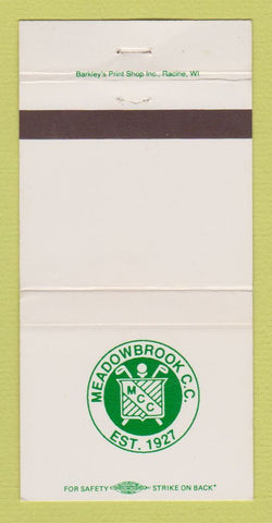 Matchbook Cover - Meadowbrook Country Club Racine WI 30 Strike