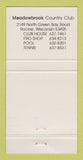 Matchbook Cover - Meadowbrook Country Club Racine WI 30 Strike