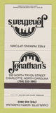 Matchbook Cover - Jonathan's Restaurant Charlotte NC 30 Strike