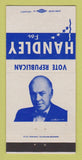 Matchbook Cover - Handley Election Republican 30 Strike