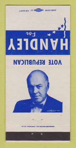 Matchbook Cover - Handley Election Republican 30 Strike