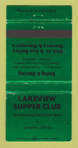 Matchbook Cover - Lakeview Supper Club Langley OK WEAR 30 Strike