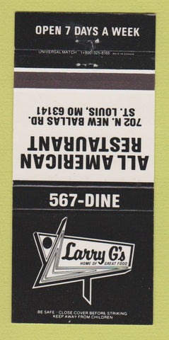 Matchbook Cover - Larry G's Restaurant St Louis MO 30 Strike