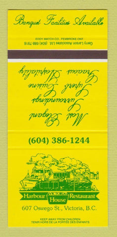 Matchbook Cover - Harbour House Restaurant Victoria BC SAMPLE 30 Strike