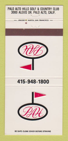 Matchbook Cover - Palo Alto Hills Golf Country Club CA 30 Strike
