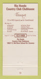 Matchbook Cover - Rio Hondo Inn Country Club Downey CA 30 Strike