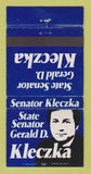 Matchbook Cover - State Senator Gerald Kleczka Election Milwaukee WI 30 Strike