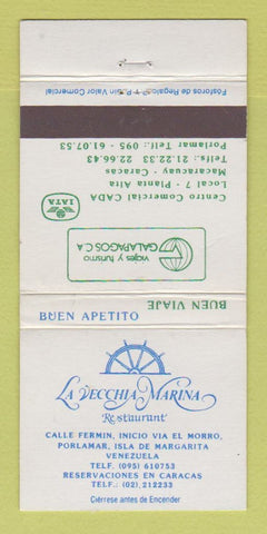 Matchbook Cover - La Vecchia Marina Isla De Margarita Venezuela 30 Strike