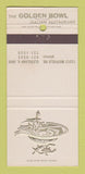 Matchbook Cover - The Golden Bowl Italian Restaurant Cleveland OH 30 Strike