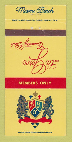 Matchbook Cover - La Gorce Country Club Miami Beach FL 30 Strike