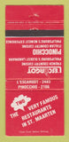Matchbook Cover - L'Escargot Restaurant Philipsburg Sint Maarten  30 Strike