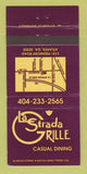 Matchbook Cover - La Strada Grille Atlanta GA 30 Strike