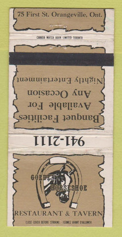 Matchbook Cover - Golden Horseshoe Restaurant Tavern Orangeville ON 30 Strike