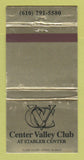 Matchbook Cover - Center Valley Club  Allentown PA WEAR 30 Strike