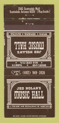 Matchbook Cover - Jed Nolan's Music Hall Scottsdale AZ WEAR 30 Strike