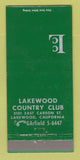 Matchbook Cover - Lakewood Country Club CA 30 Strike