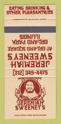 Matchbook Cover - Jeremiah Sweeney's Restaurant Orland Park IL 30 Strike