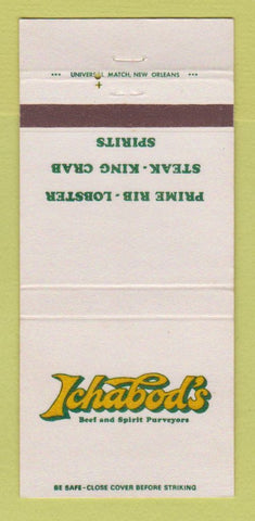 Matchbook Cover - Ichabod's Restaurant New Orleans Metairie LA WEAR 30 Strike