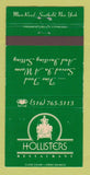 Matchbook Cover - Hollisters Restaurant Southold NY 30 Strike