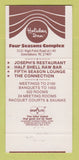 Matchbook Cover - Joseph's Restaurant Four Seasons Greensboro NC 30 Strike