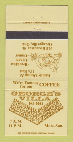 Matchbook Cover - George's Villa Orangeville ON 30 Strike