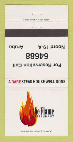 Matchbook Cover - The Flame Restaurant Aruba WEAR 30 Strike
