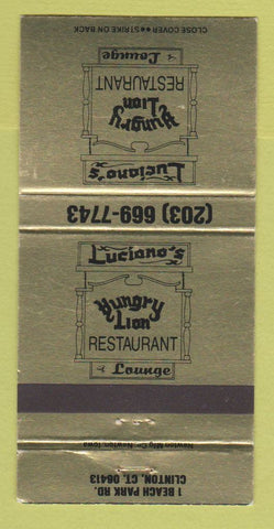 Matchbook Cover - Hungry Lion Restaurant Clinton CT Luciano's 30 Strike