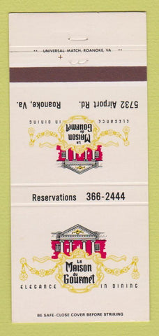 Matchbook Cover - La Maison de Gourmet Restaurant Roanoke VA 30 Strike
