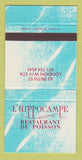 Matchbook Cover - L'Hippocampe Restaurnt De Poisson London UK 30 Strike