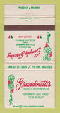 Matchbook Cover - Grandinetti's Italian Restaurant Phoenix AZ 30 Strike