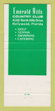 Matchbook Cover - Emerald Hills Country Club Hollywood FL 30 Strike