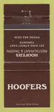Matchbook Cover - Hoofers Restaurant Toronto ON WEAR 30 Strike