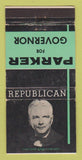 Matchbook Cover - Parker for Governor Election WEAR 30 Strike