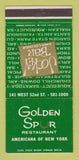 Matchbook Cover - Golden Spur Restaurant New York City 30 Strike