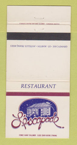Matchbook Cover - L'Escapade Restaurant St Martin Antilles WEAR 30 Strike