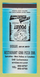 Matchbook Cover - Restaurant Gina Pizza Riviere Du Loup QC 30 Strike
