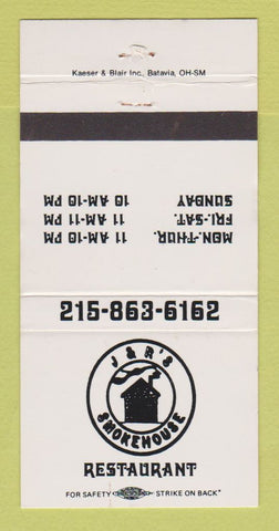 Matchbook Cover - J&R's Smokehouse Restaurant 30 Strike