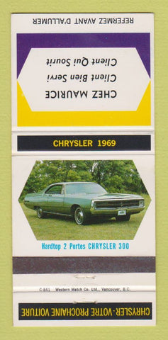 Matchbook Cover - 1969 Chrysler Chez Maurice Canada 30 Strike
