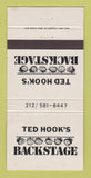 Matchbook Cover - Ted Hook's Backstage New York City WEAR 30 Strike