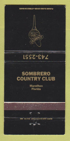 Matchbook Cover - Sombrero Country Club Marathon FL WEAR 30 Strike