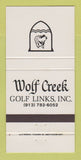 Matchbook Cover - Wolf Creek Golf Links 30 Strike
